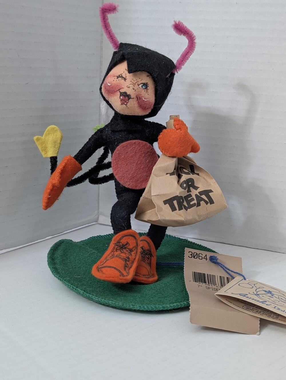 1996 Annalee Trick or Treat Spider Kid 7inch Felt Doll